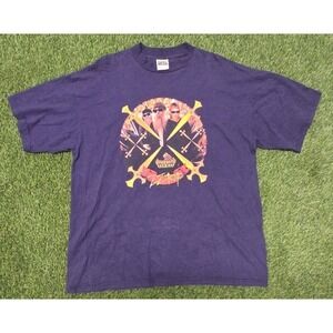 90s ZZ Top Shirt Mens 2XL XXX Tour Graphic Band Tee Tultex Vintage Blue Rock